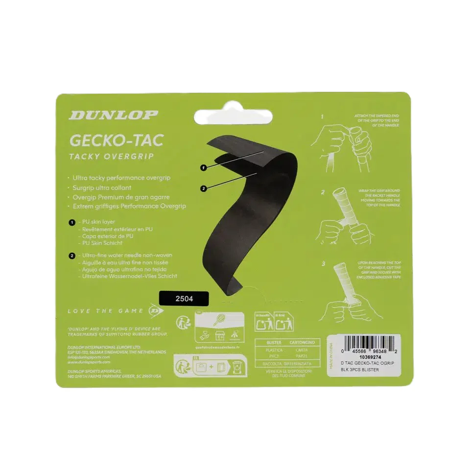 Dunlop Gecko-Tac Ogrip Blk 3Pcs – Tennis - Image 2