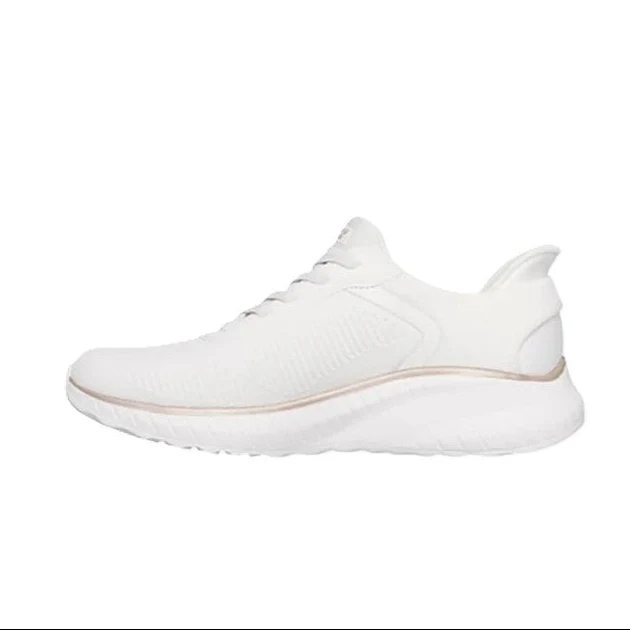 Skechers Bobs Squad Chaos Lifestyle Shoes For Women, White Gold - Image 2