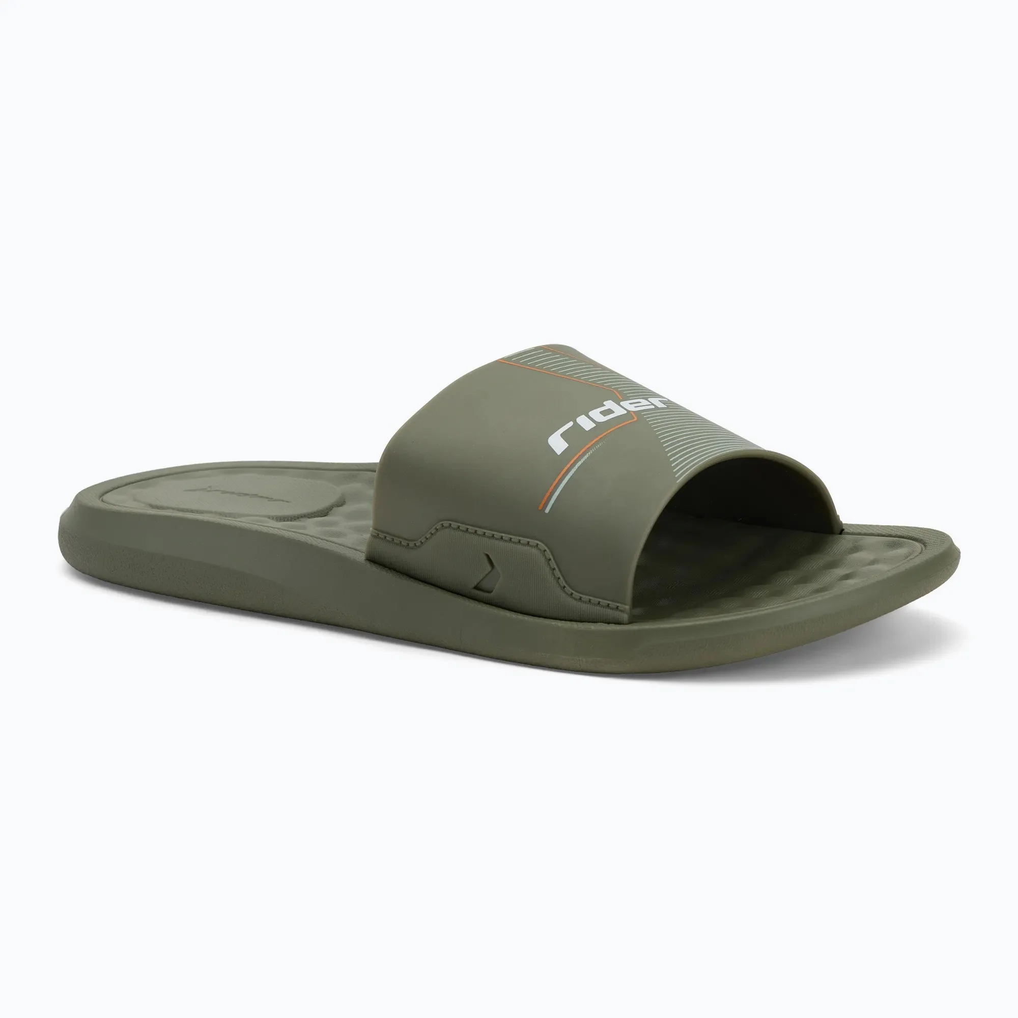 Rider Step Slide Ad For Men, Green&White - Image 6