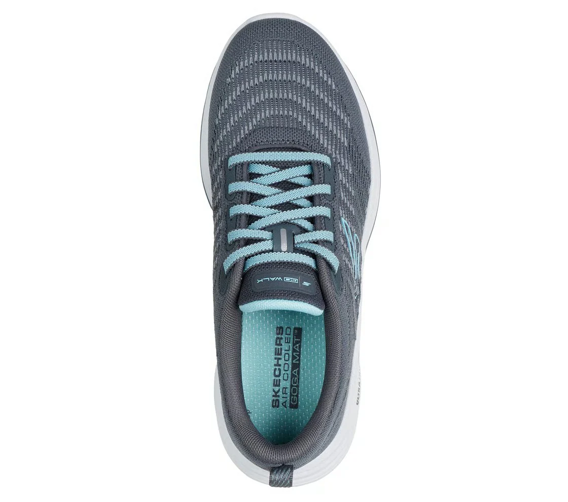 Skechers Go Walk 8 Walking Shoes For Women, Charcoal Turquoise - Image 5