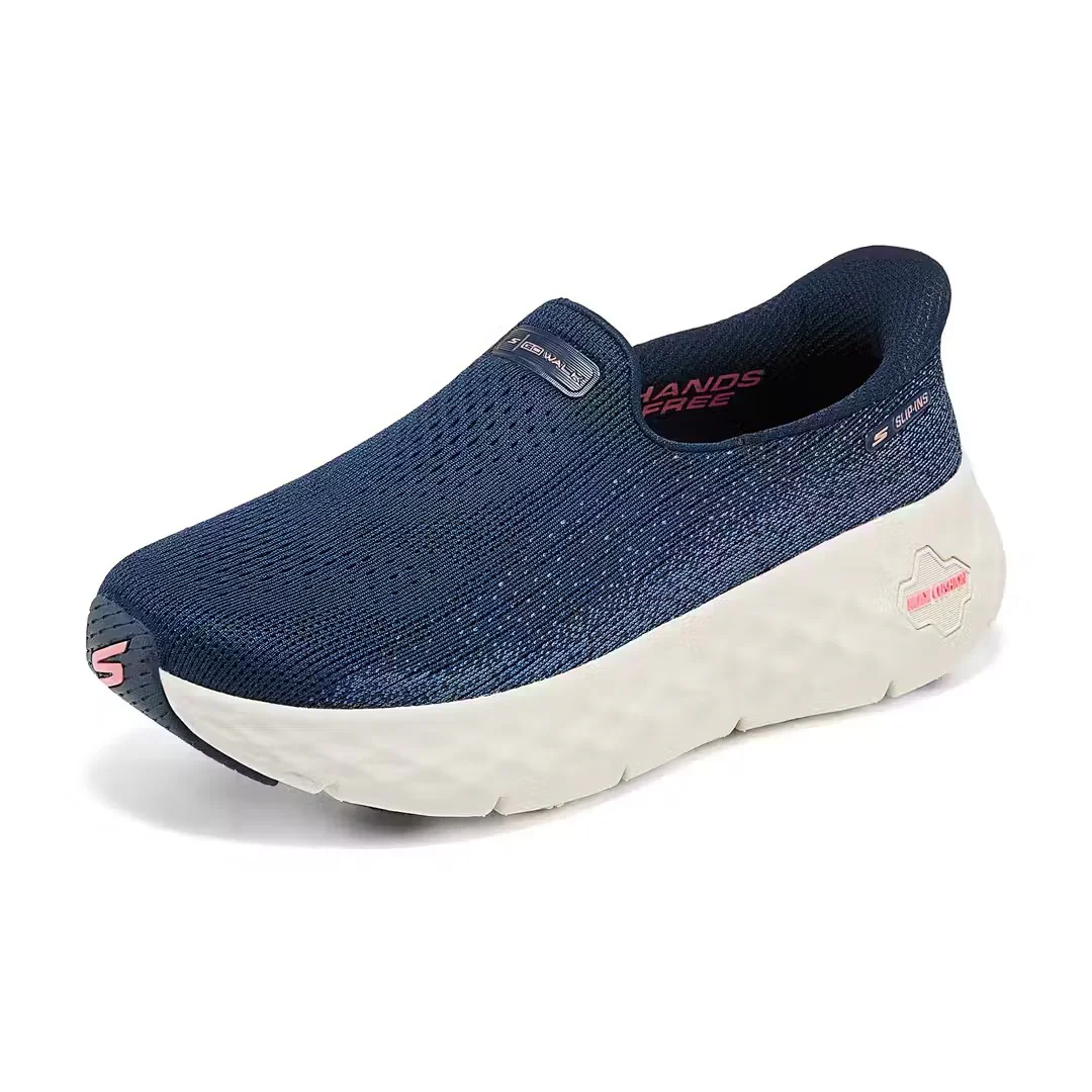Skechers Go Walk Max Cushioning Flex Walking Shoes For Women, Navy Pink - Image 3