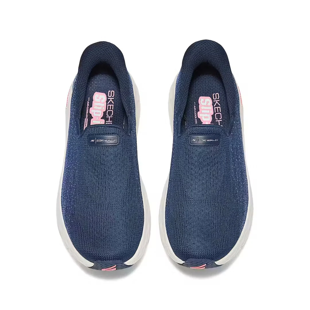 Skechers Go Walk Max Cushioning Flex Walking Shoes For Women, Navy Pink - Image 4