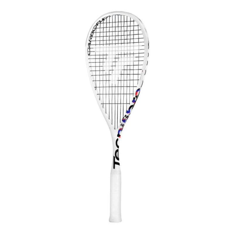 Tecnifibre Carboflex Jr V2 2024 Junior Squash Racket Strung, White&Black&Blue&Red
