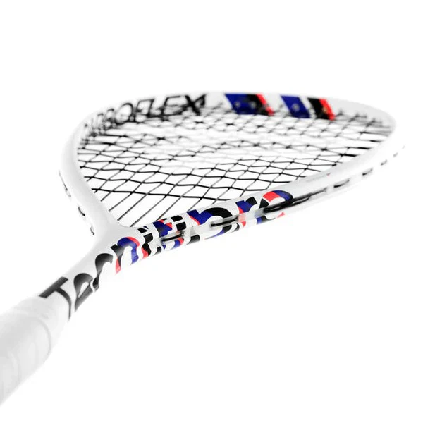 Tecnifibre Carboflex Jr V2 2024 Junior Squash Racket Strung, White&Black&Blue&Red - Image 2