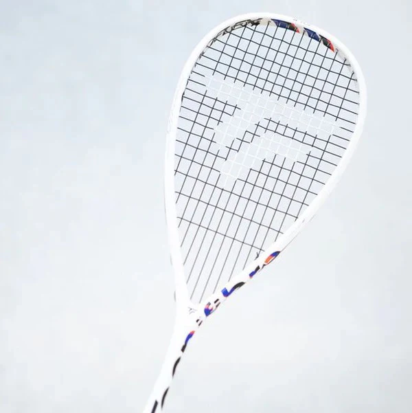 Tecnifibre Carboflex Jr V2 2024 Junior Squash Racket Strung, White&Black&Blue&Red - Image 4