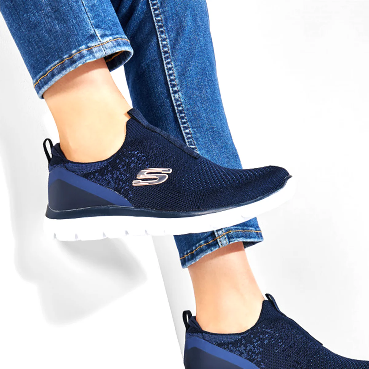 Skechers Summits Daily Flourish Shoes For Women, Navy - Image 5