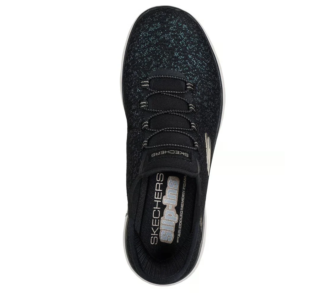 Skechers Summits Lifestyle Shoes For Women, Black Gold - Image 4