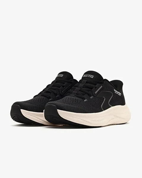 Skechers Skech Cloud Running Shoes For Women, Black White - Image 3