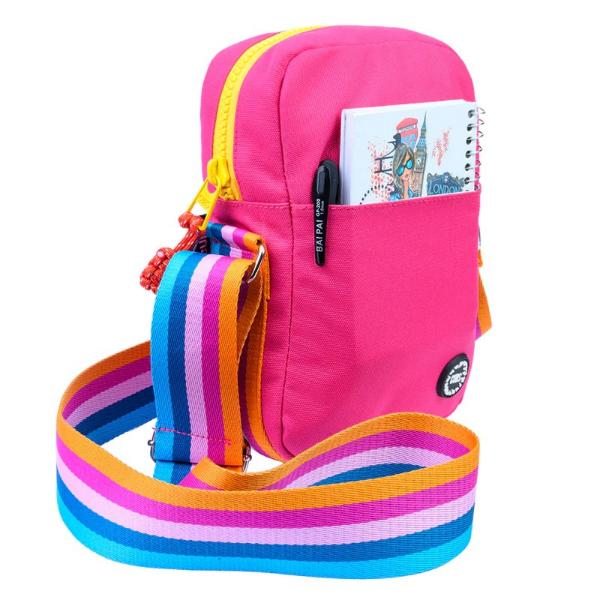 Cubs Cross Body Bag For Unisex, Fuchia&Yellow - Image 2