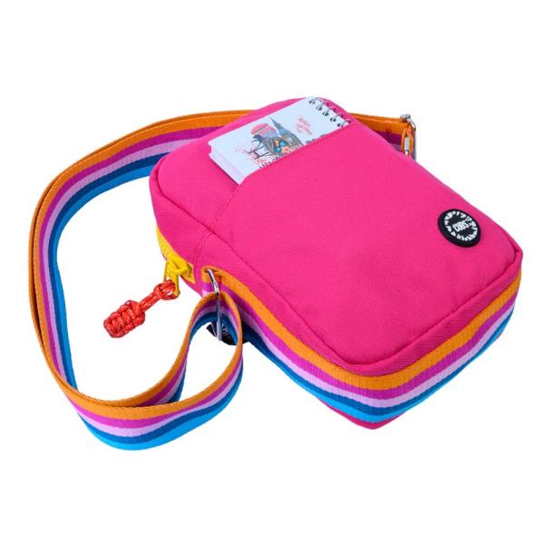 Cubs Cross Body Bag For Unisex, Fuchia&Yellow - Image 3