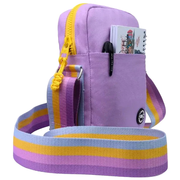 Cubs Cross Body Bag For Unisex, Lilac&Yellow - Image 2