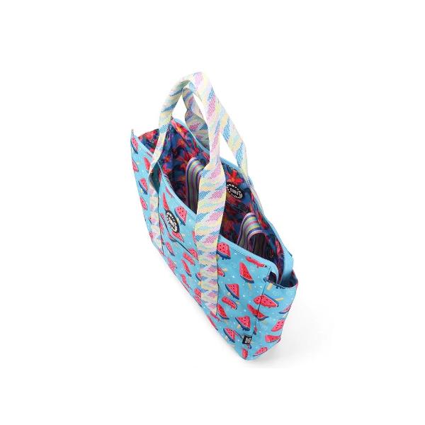 Cubs Bluish Flowers And Watermelon Ice-Crem Double Face Tote Bag For Unisex - Image 3