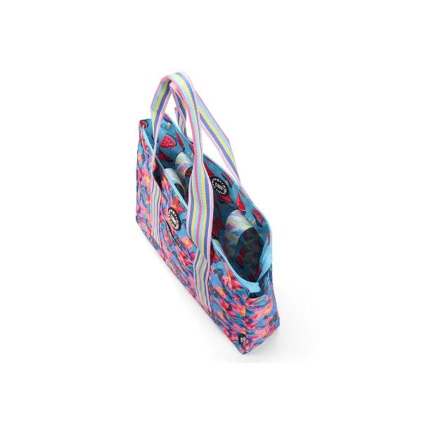 Cubs Bluish Flowers And Watermelon Ice-Crem Double Face Tote Bag For Unisex - Image 4