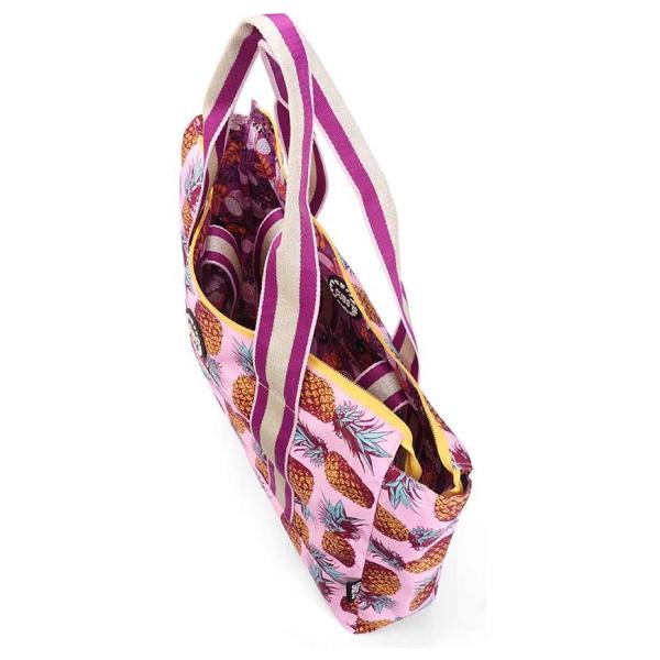 Cubs Lilac Pigon Forest And Pineapples Double Face Tote Bag For Unisex - Image 4