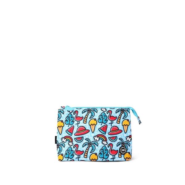 Cubs Baby Blue Flamingos Large Pouch For Unisex