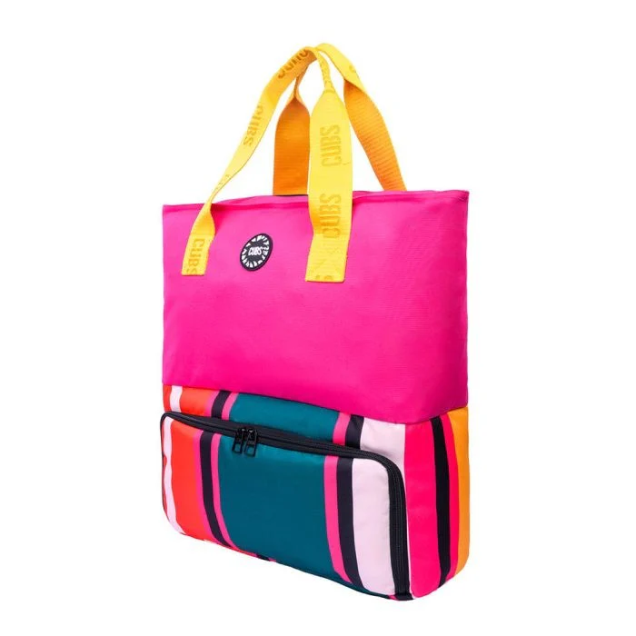 Cubs Tote Fushia Stripes Cooling Bag For Unisex - Image 2