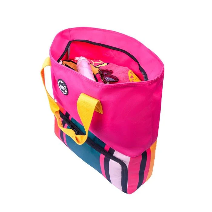 Cubs Tote Fushia Stripes Cooling Bag For Unisex - Image 3