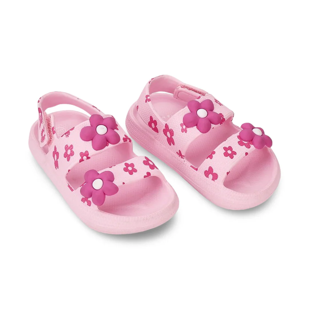 Cubs Pink Flowers Sandal For Girls