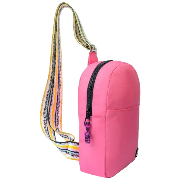 Cubs Sling 2 Front Pocket Cross Bag For Unisex, Pink&Black - Image 2