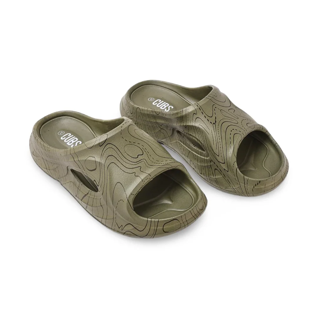 Cubs Army Green Bubble Walk Flip Flops For Men