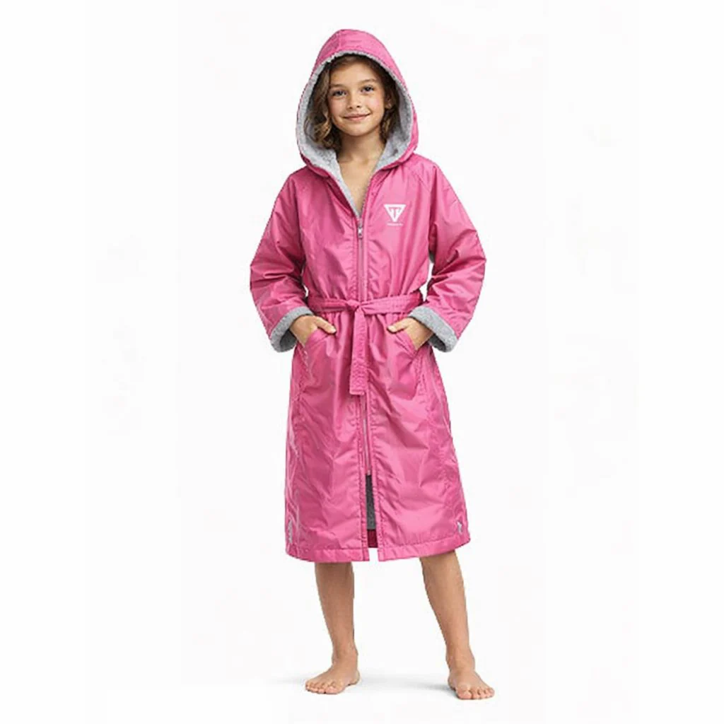 Trainetic Water Proof Robe For Girls, Fuchsia&Grey