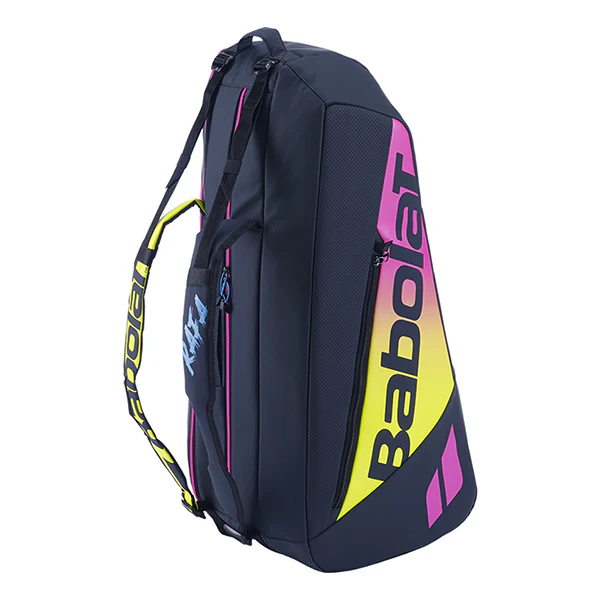 BABOLAT RH6 PURE AERO RAFA G2 TENNIS BAG FOR UNISEX, BLUE&YELLOW&PINK