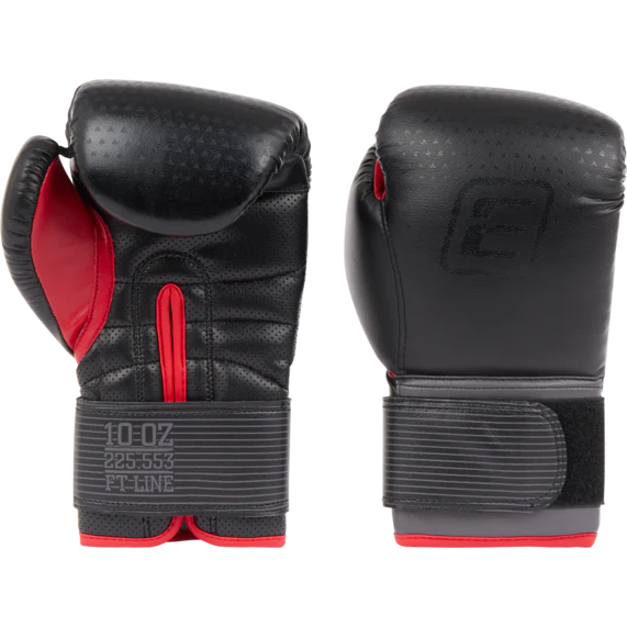Energetics Boxing Gloves For Unisex, Black & Red - Image 3
