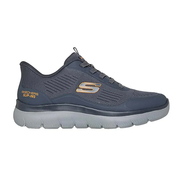 Skechers Summits Sports Lifestyle Shoes For Men, Charcoal Orange