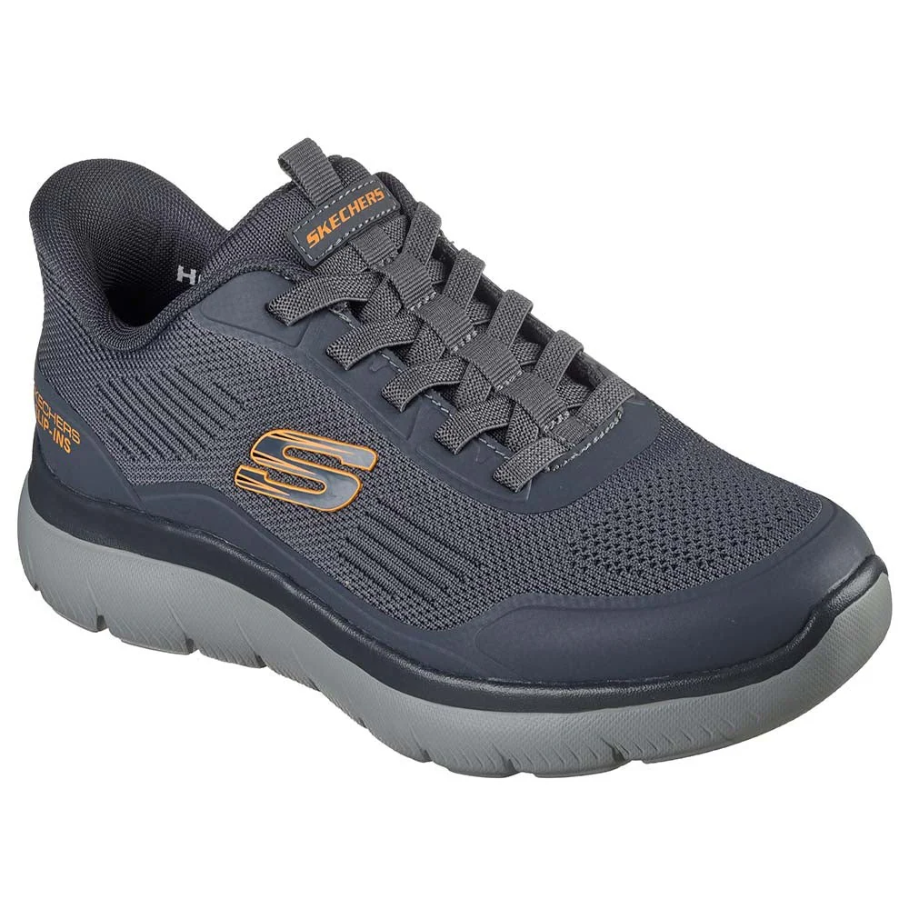 Skechers Summits Sports Lifestyle Shoes For Men, Charcoal Orange - Image 4