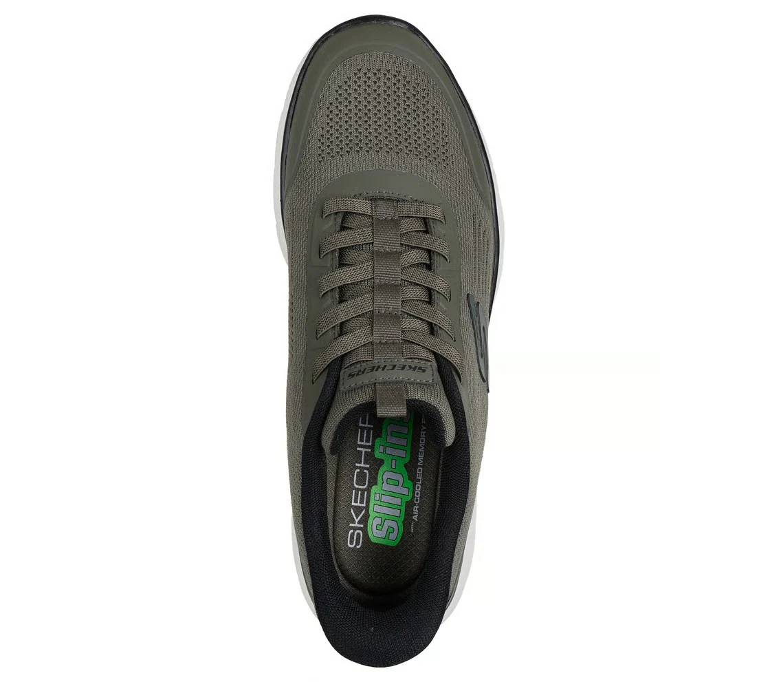 Skechers Summits Sports Lifestyle Shoes For Men, Olive Black - Image 4