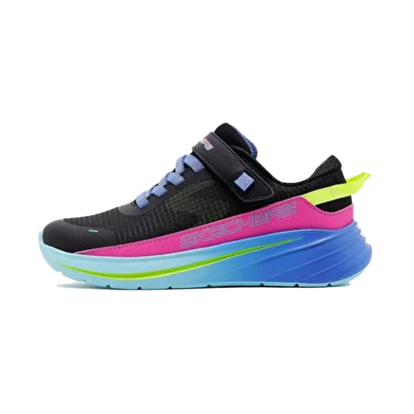 Skechers Wave 92 Sports Lifestyle Shoes For Girls, Black Multi - Image 2