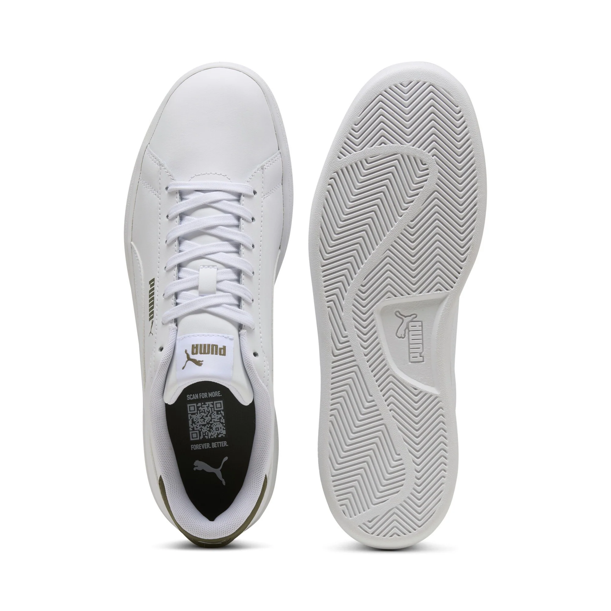 Puma Smash 3.0 L Lifestyle Shoes For Men, White&Green - Image 4