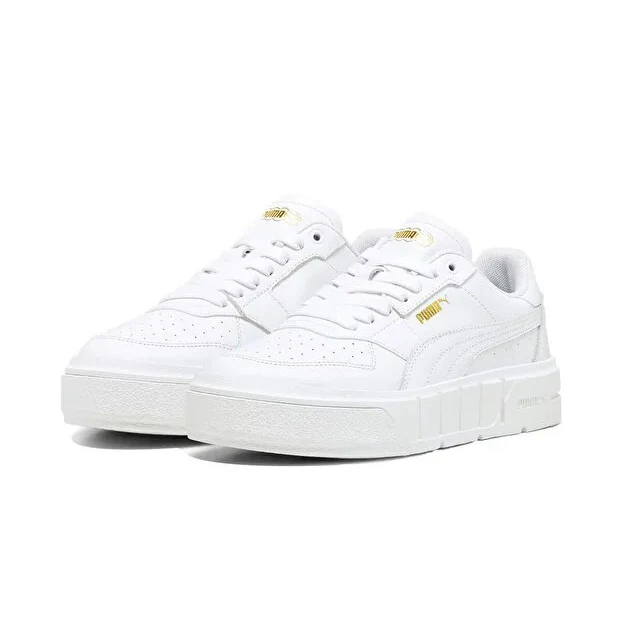Puma Cali Court Lth Lifestyle Shoes For Women, White&Gold - Image 5