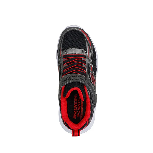 Skechers Meteor-Lights Lifestyle Shoes For Boys, Black&Red - Image 4
