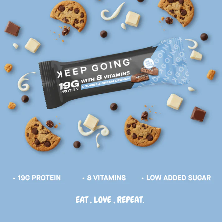 Keep Going Protein & Vitamin Bar Cookies & Cream Crunch - Image 3