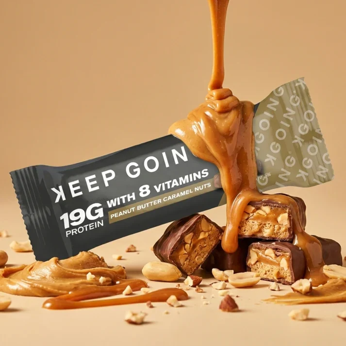 Keep Going Protein & Vitamin Bar Peanut Butter Caramel Nuts - Image 4