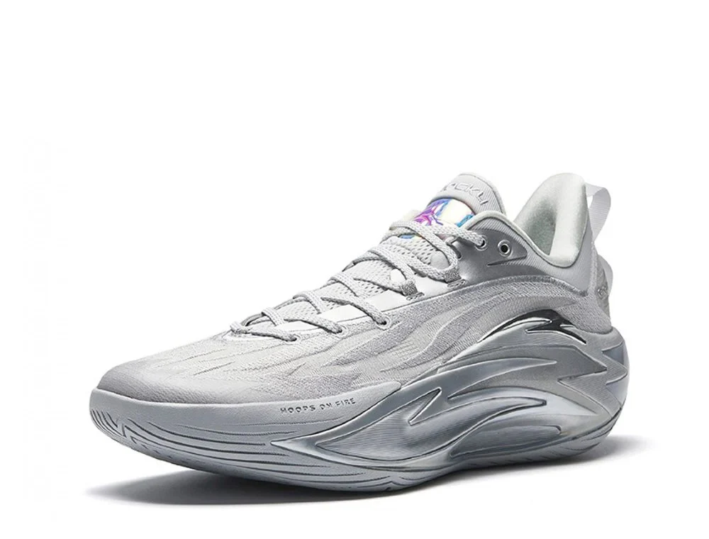 Anta Basketball Shoes For Men, Silver - Image 2