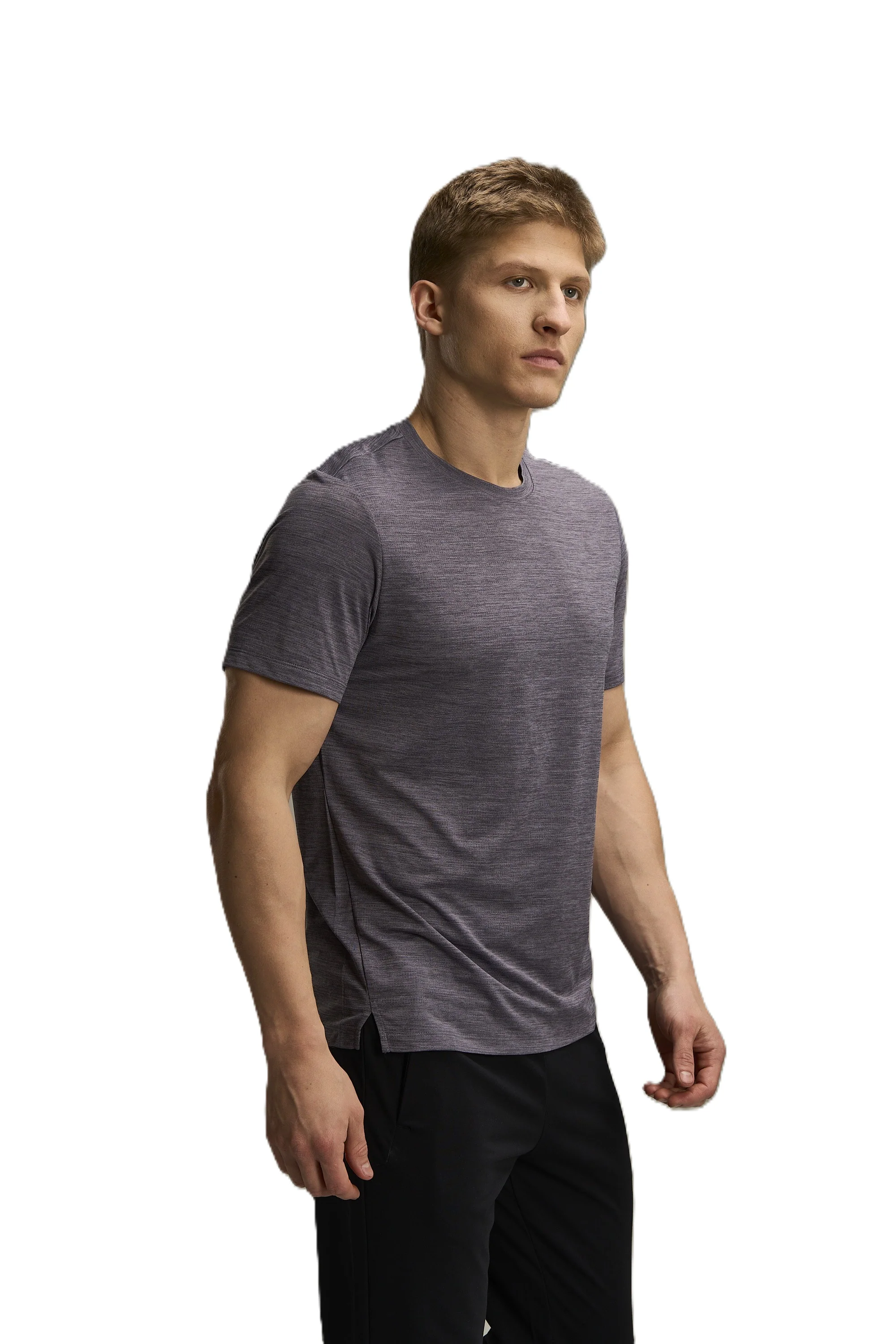 Anta Fitness Ss T-Shirt For Men, Heather Grey - Image 3