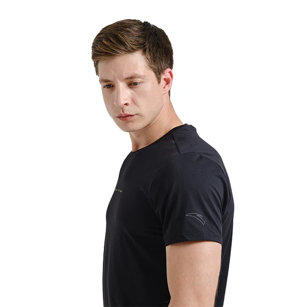 Anta Running Ss T-Shirt For Men, Black - Image 3