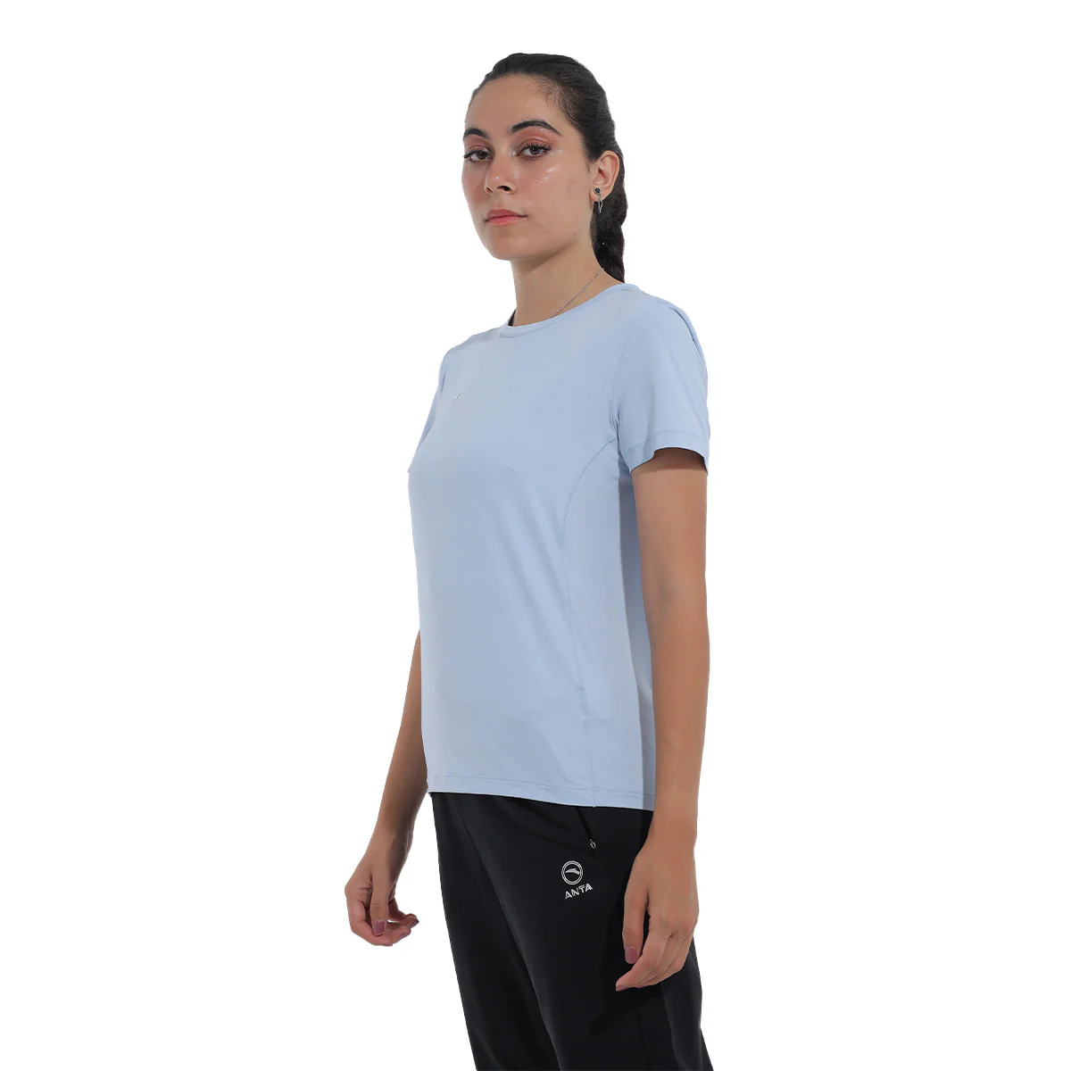 Anta Cross-Training Cotton T-Shirt For Women, Blue - Image 3
