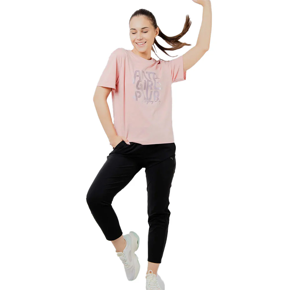 Anta Cross-Training Cotton T-Shirt For Women, Pink - Image 3