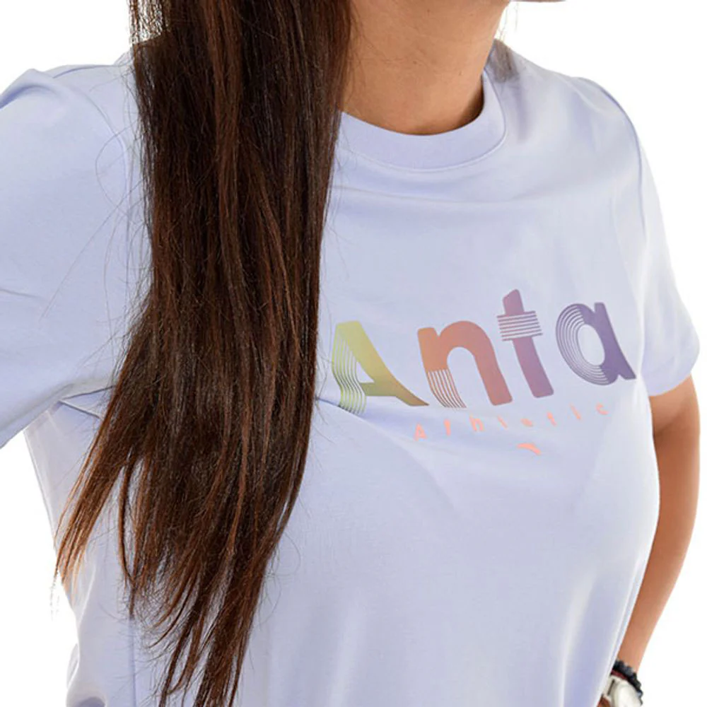 Anta Ss Tee Cross Training T-Shirt For Women, Purple - Image 3