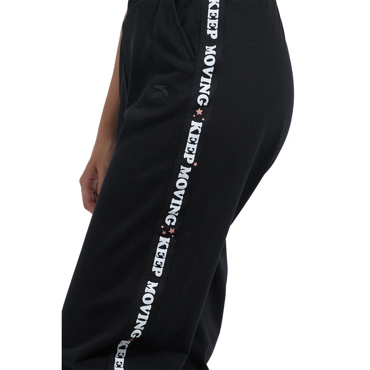 Anta Knit Track Casual Pants For Women, Black - Image 3