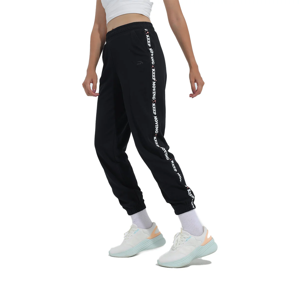 Anta Knit Track Casual Pants For Women, Black - Image 4
