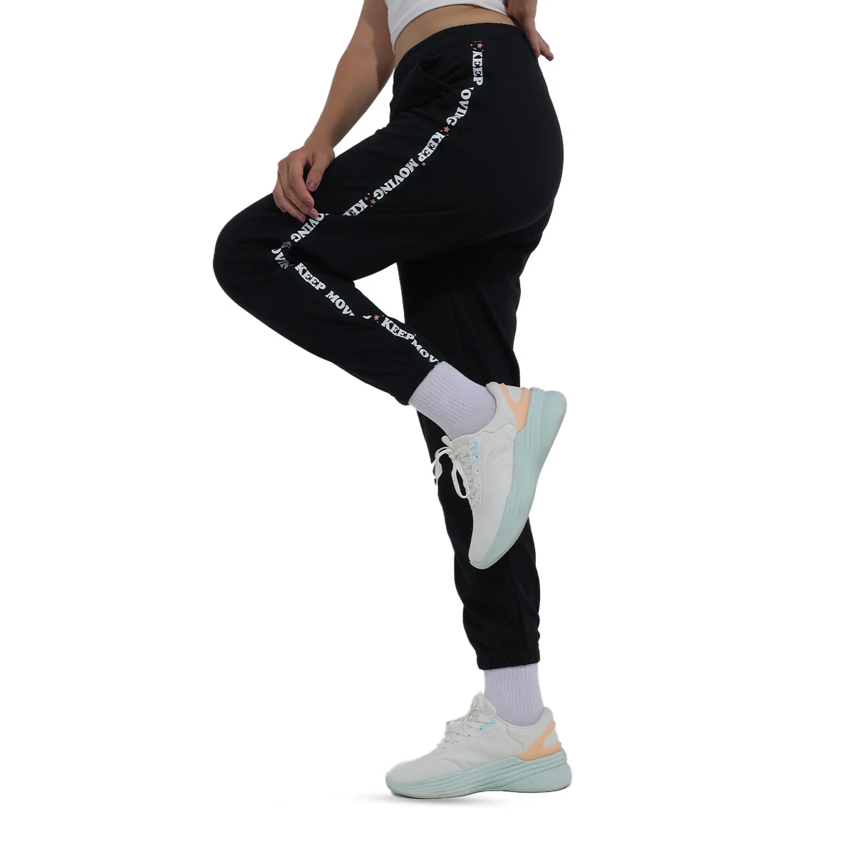 Anta Knit Track Casual Pants For Women, Black - Image 5