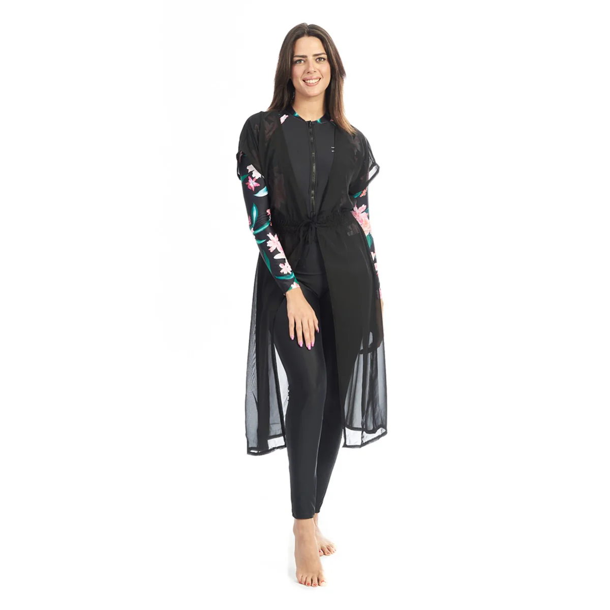 Energetics Cash Swimsuit Cardigan For Women, Black
