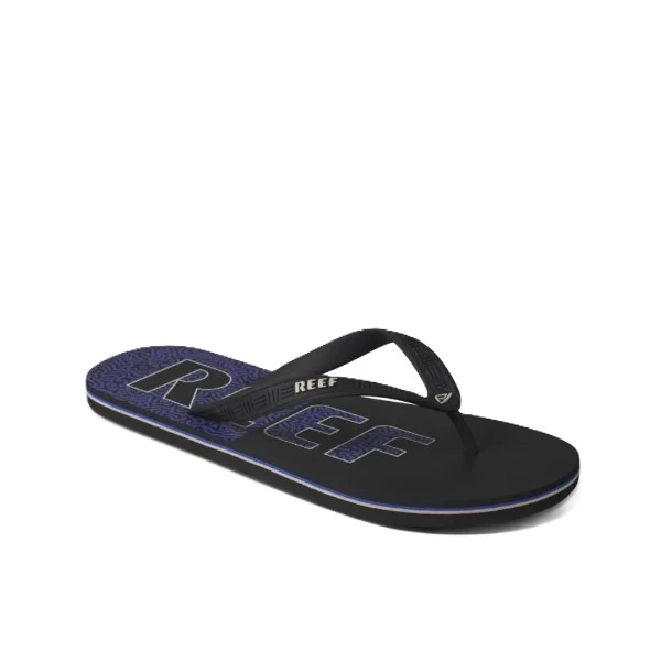 Reef Seaside Prints Coral Flip Flops For Men, Black&Blue - Image 2