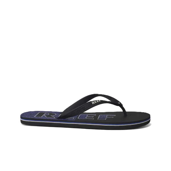 Reef Seaside Prints Coral Flip Flops For Men, Black&Blue - Image 3