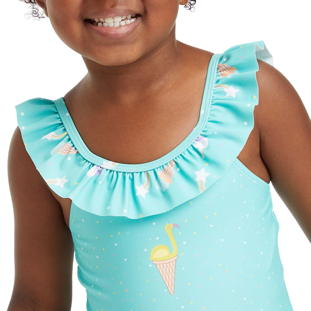 Firefly Swimming One Piece For Kids, Dark Mint - Image 2