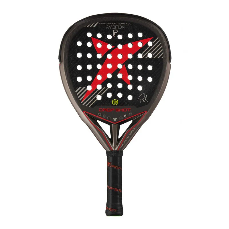 Drop Shot Pala Canyon Pro Control (Lima) Padel Racket For Unisex, Brown&Red&Black